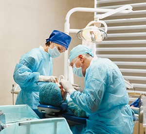 a patient having oral surgery